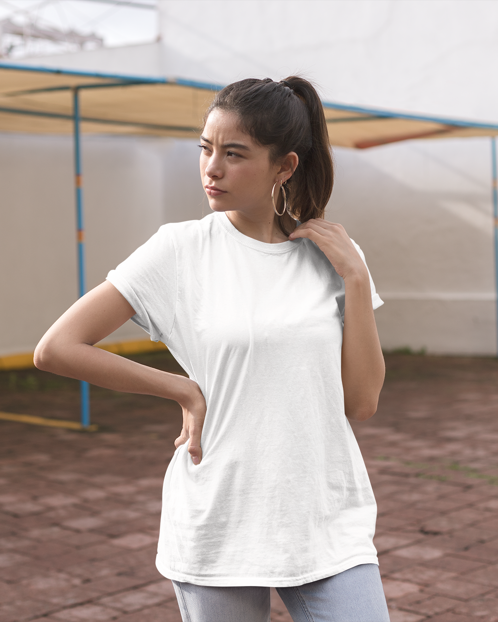'Basic white' Oversize T