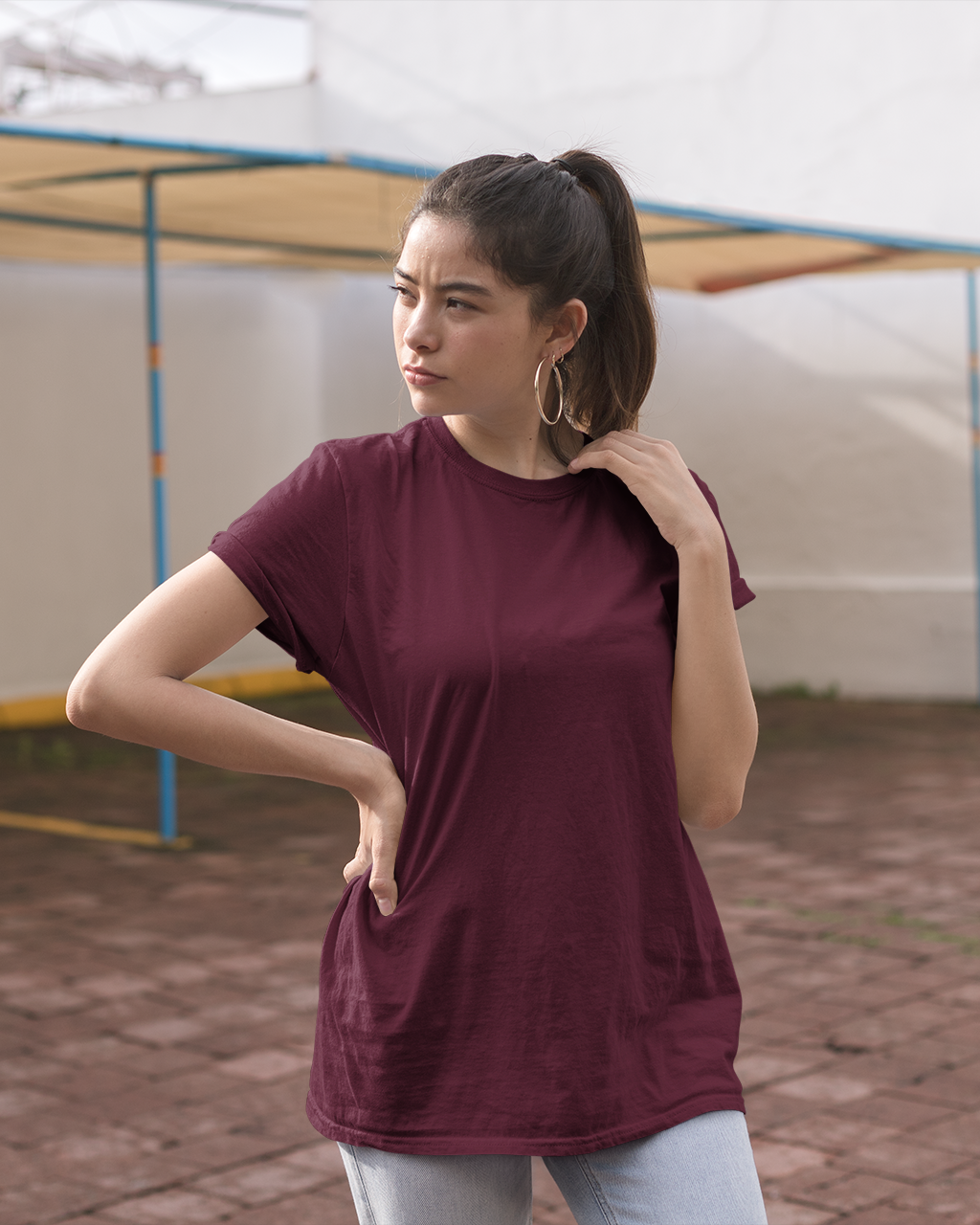 'Maroon Oversize T