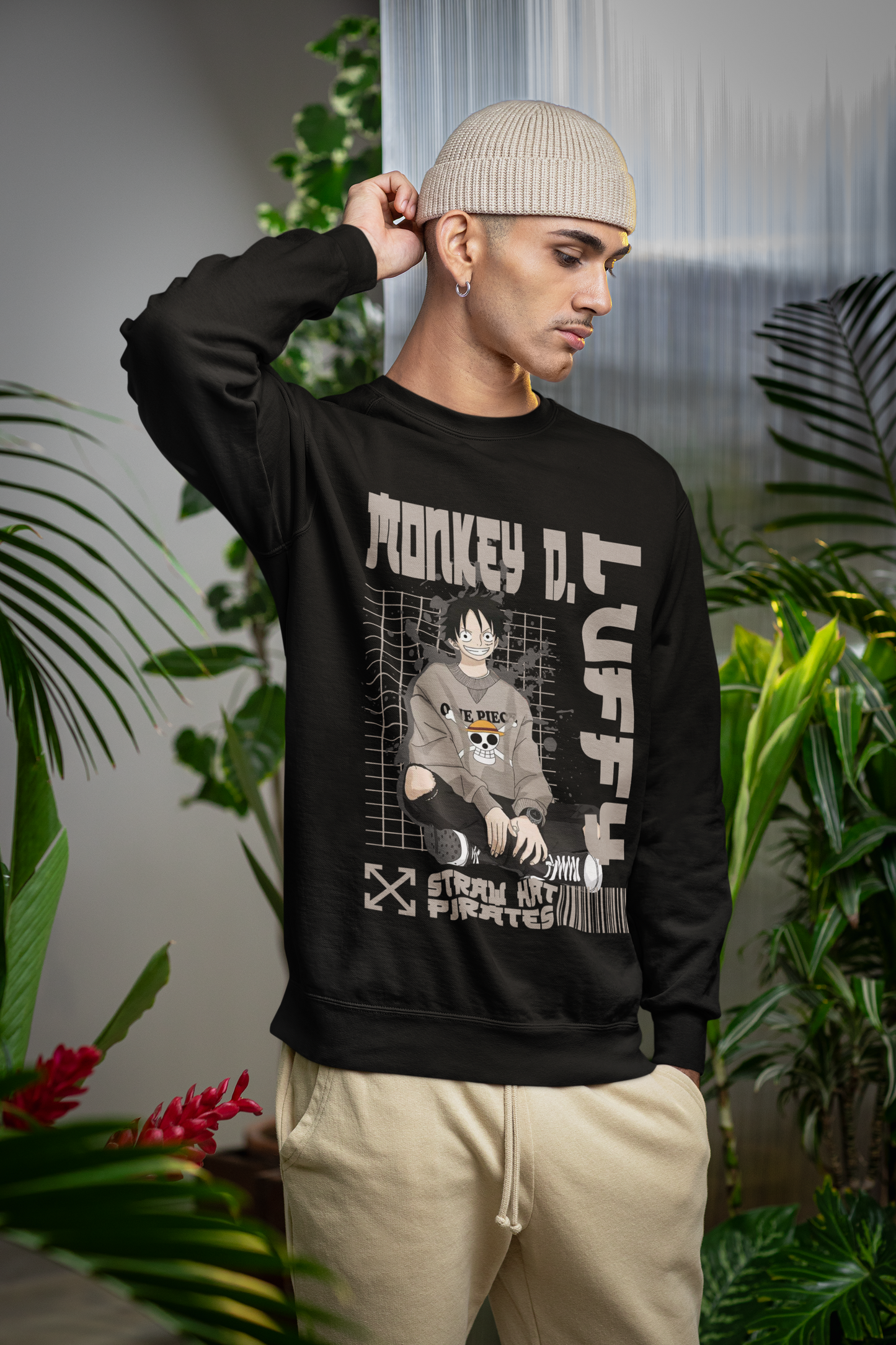 Straw hat Sweatshirt