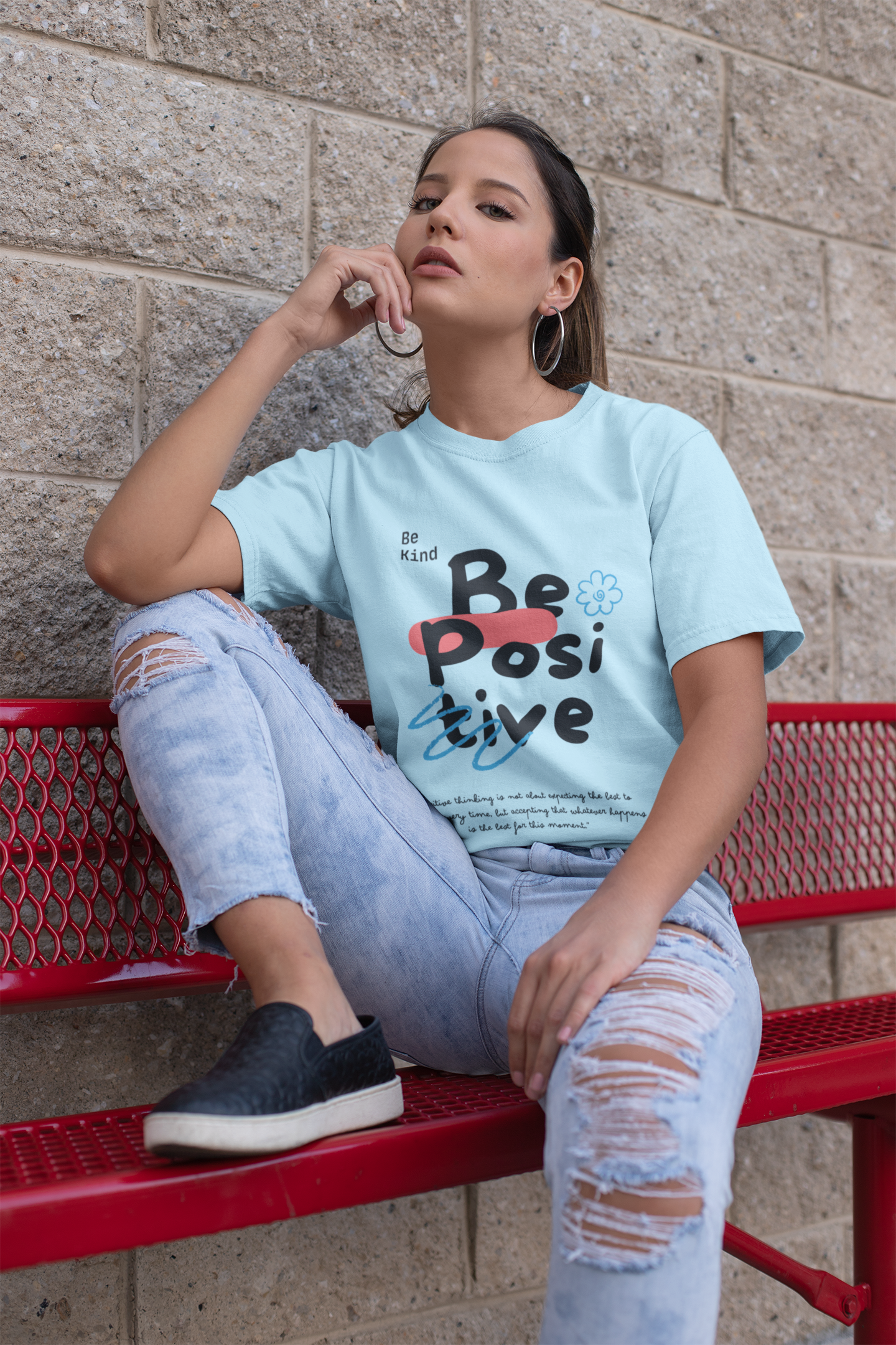 'Be Positive' Oversize T